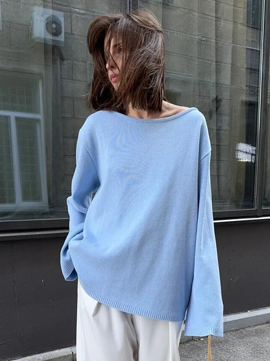 Open-back knit sweater - View 9 | WEUXS
