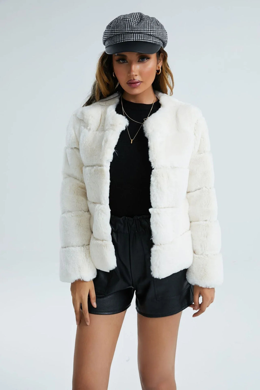 Faux Fur Paneled Jacket - View 12 | WEUXS