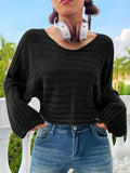 White cropped bell sleeve sweater - View 6 | WEUXS