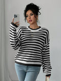 Striped Knit Sweater - View 9 | WEUXS