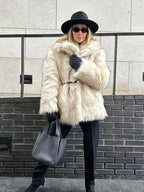 Faux Fur Jacket with Tip Dye Effect - View 13 | WEUXS