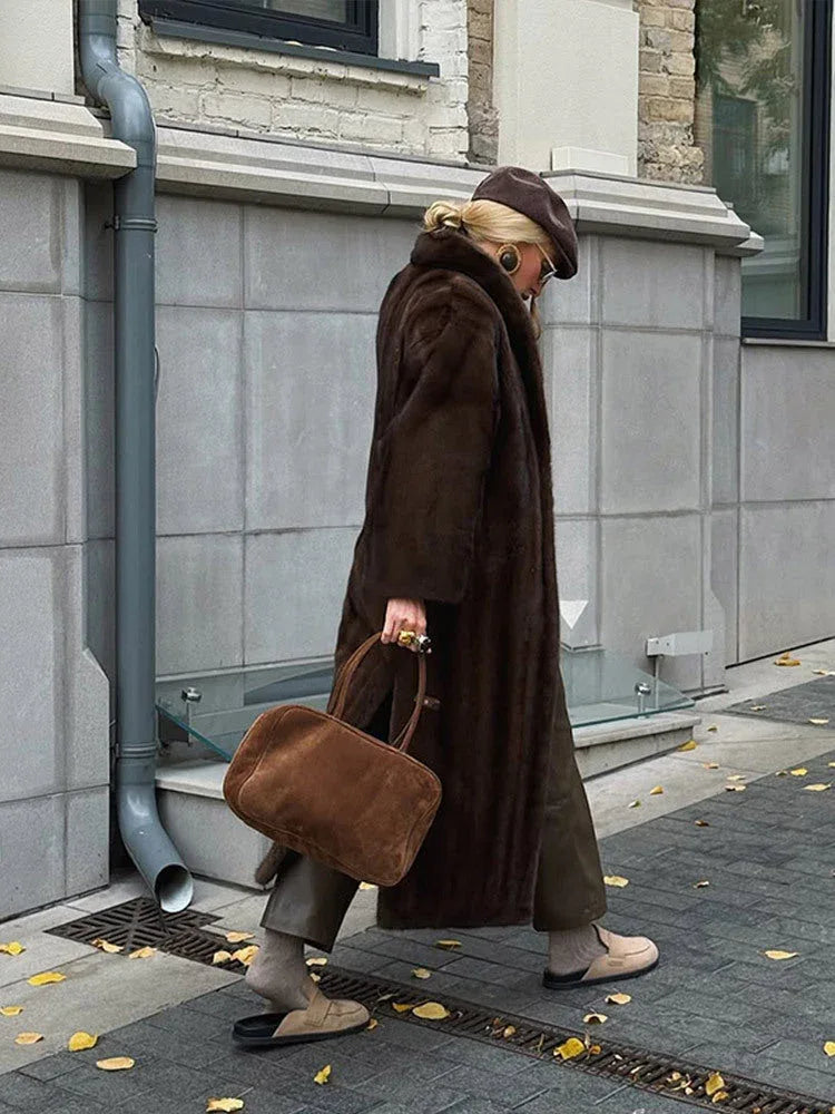 Sheared Faux Mink Maxi Coat Secondary image