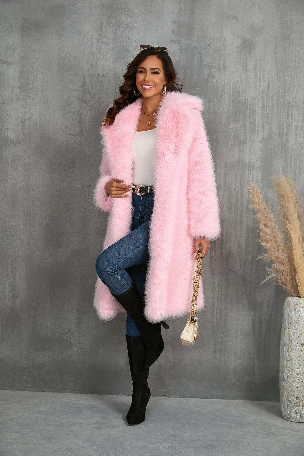 Amethyst Royal Plush Faux Fur Coat - View 12 | WEUXS