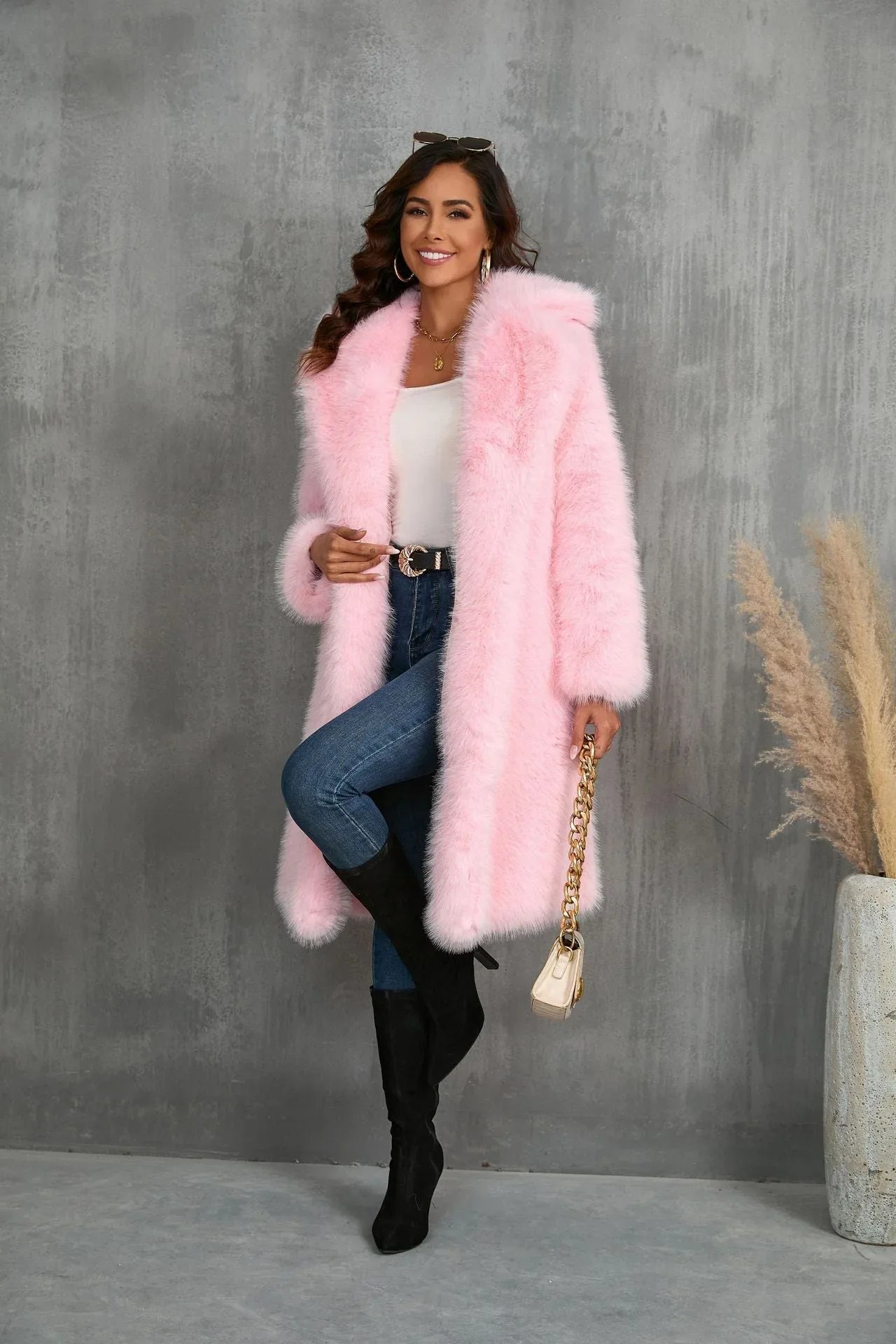 Amethyst Royal Plush Faux Fur Coat - View 12 | WEUXS