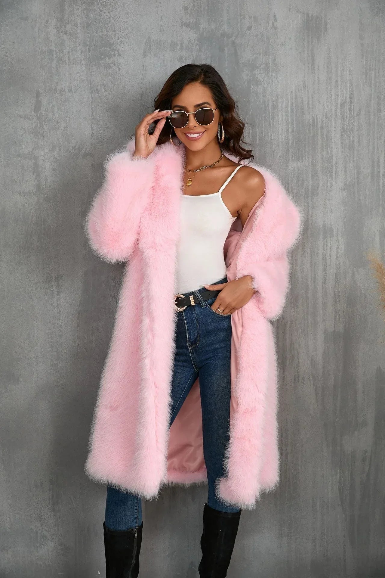 Amethyst Royal Plush Faux Fur Coat - View 10 | WEUXS