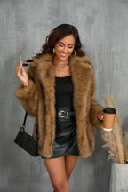 Faux fur lapel coat - View 10 | WEUXS