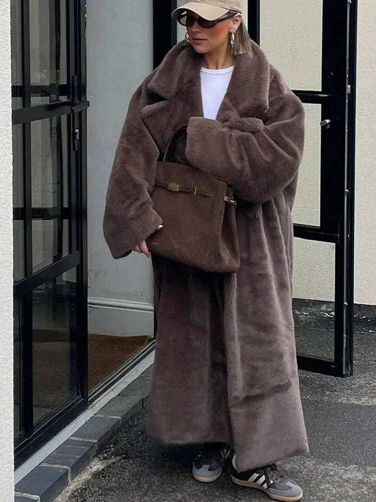 Plush Faux Fur Maxi Coat - View 6 | WEUXS