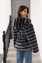 Faux fur hooded coat - View 6 | WEUXS