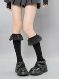 Lace knee high socks with heart charm - View 9 | WEUXS