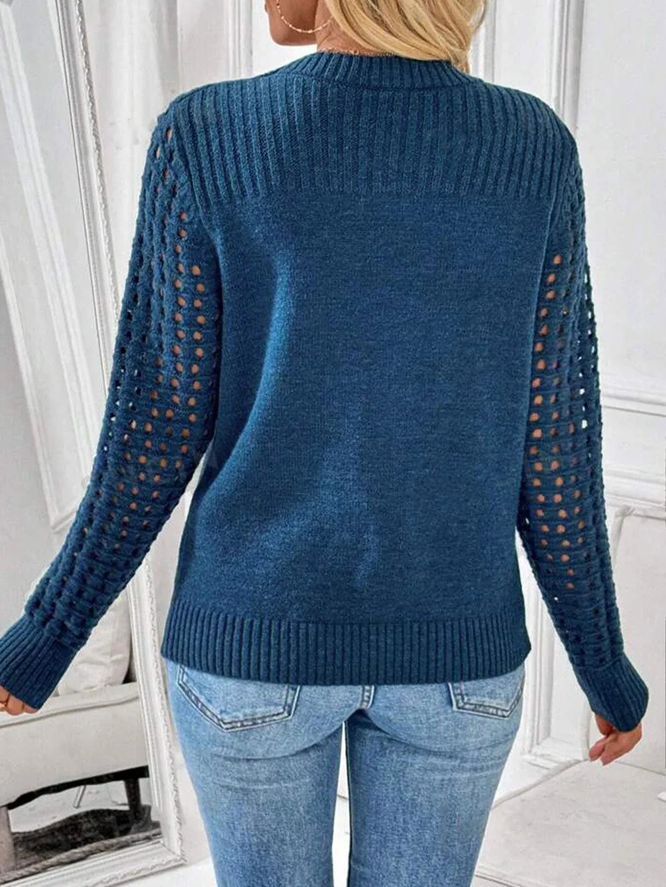 Hollow Sleeve Knit Sweater Secondary image