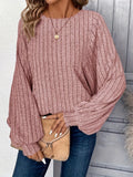 Batwing Sleeve Ribbed Knit Top - View 10 | WEUXS