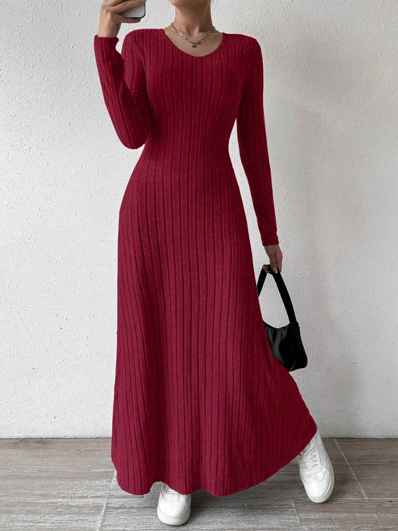 Ribbed knit maxi dress - View 11 | WEUXS