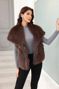 Luxe Oversized Lapel Faux Fur Vest - WEUXS