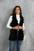 Opulent Onyx Tiered Faux Fur Vest - WEUXS