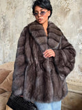 Luxe Mocha Mink-Style Faux Fur Coat - WEUXS
