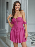 Off Shoulder Ruched Party Dress - View 6 | WEUXS