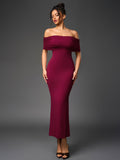 Off Shoulder Ruched Maxi Dress - View 6 | WEUXS