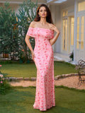 Floral maxi dress with off shoulder neckline - View 11 | WEUXS