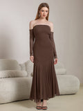 Off Shoulder Mesh Dress - View 6 | WEUXS