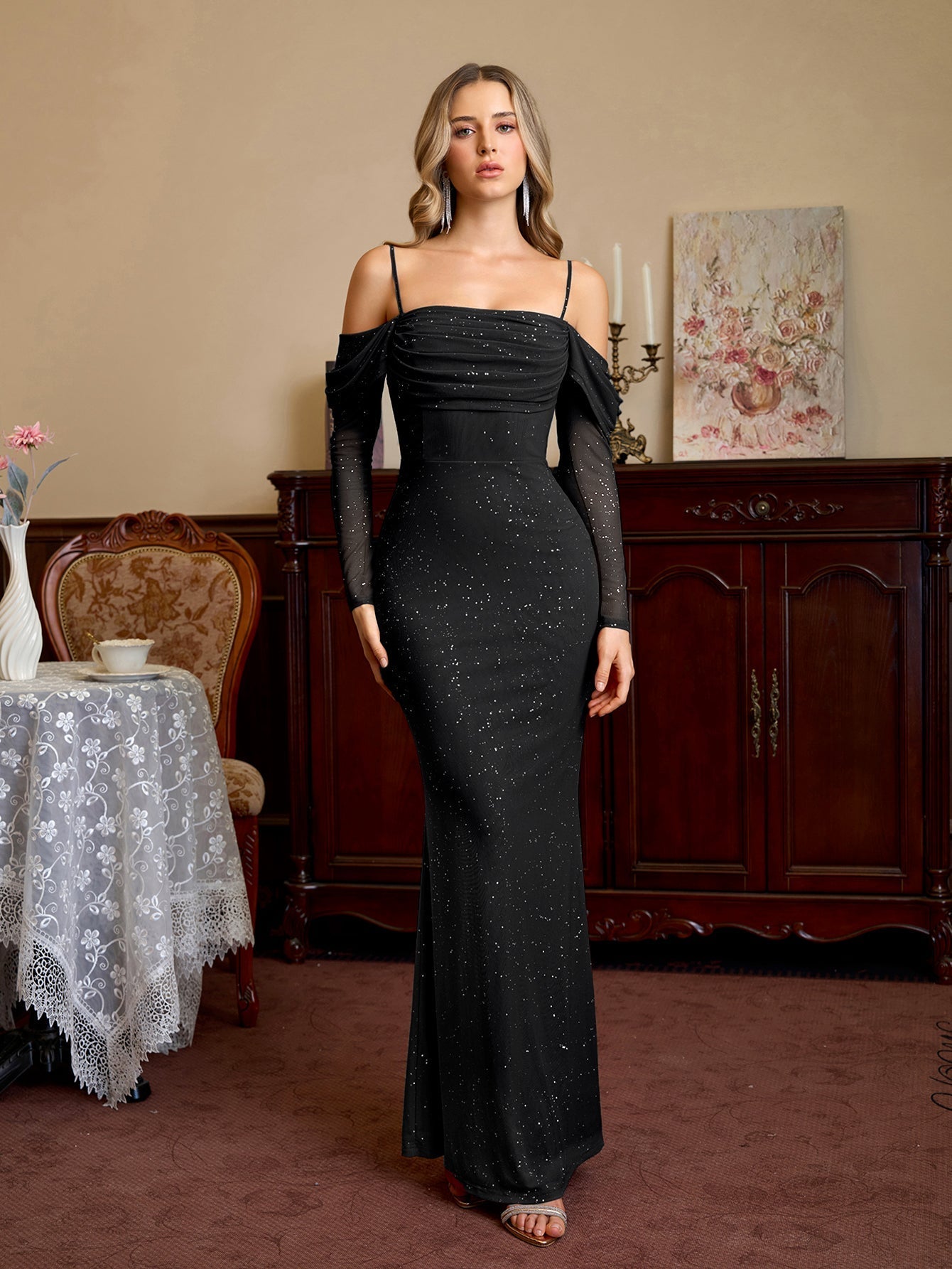 Mermaid Sequin Maxi Dress - View 11 | WEUXS