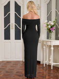 Off Shoulder Mesh Maxi Dress - View 8 | WEUXS