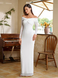 Off Shoulder Mesh Maxi Dress - View 18 | WEUXS