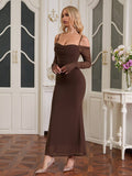Off Shoulder Ruched Mesh Mermaid Dress - View 9 | WEUXS