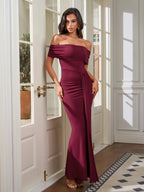 Off Shoulder Ruched Dress - View 6 | WEUXS