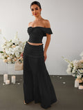 Off shoulder top and ruffle skirt set - View 16 | WEUXS