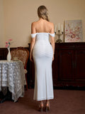 Off shoulder ruched maxi dress - View 74 | WEUXS