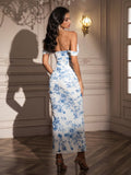 Floral Off Shoulder Maxi Dress - View 32 | WEUXS