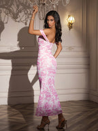 ruched off shoulder zipper back bodycon dress#color_pprint