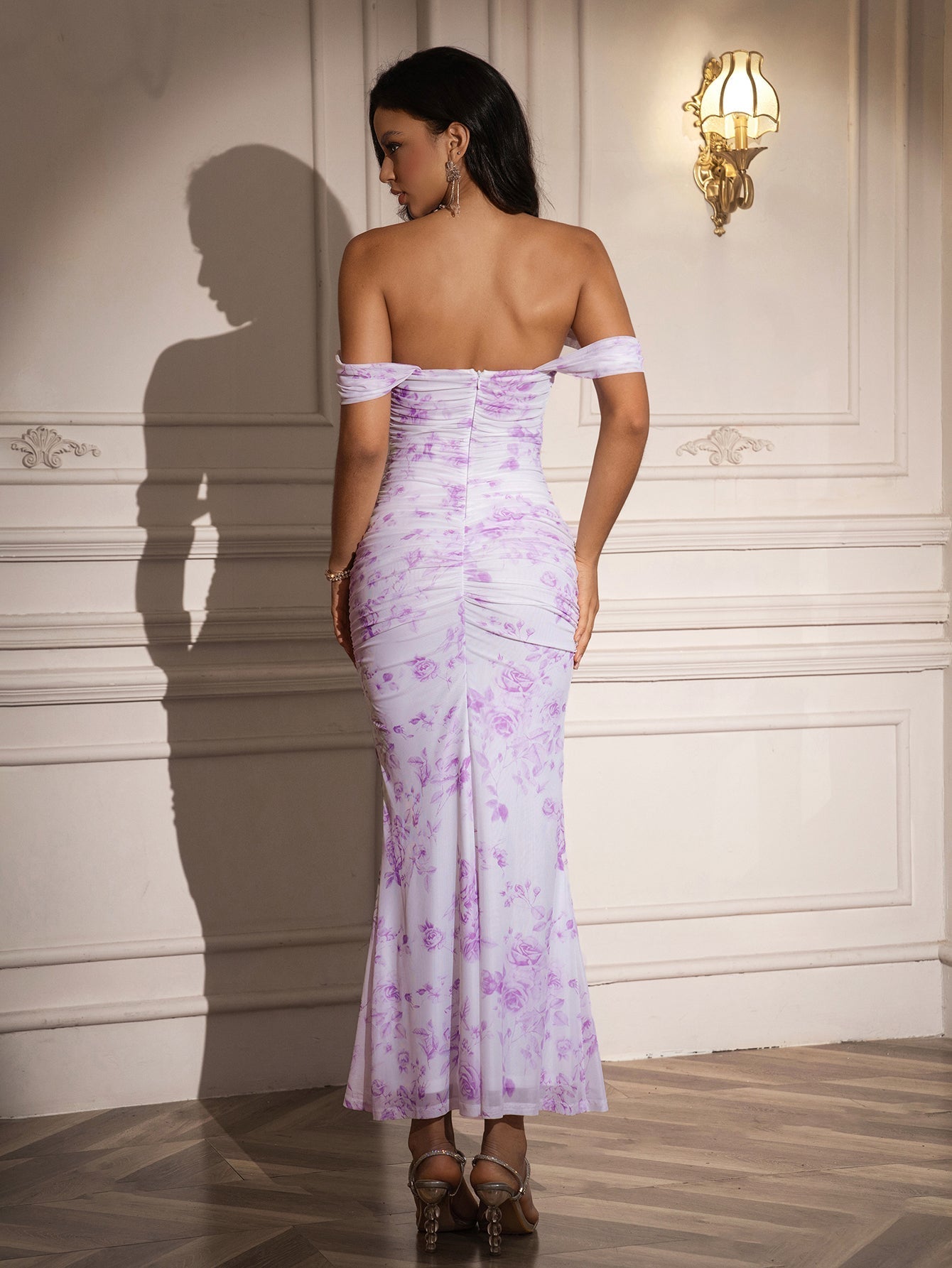 Floral Off Shoulder Maxi Dress - View 50 | WEUXS