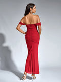 Off shoulder ruched maxi dress - View 32 | WEUXS