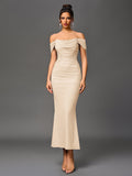 Off shoulder ruched maxi dress - View 60 | WEUXS