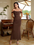 Off shoulder ruched maxi dress - View 6 | WEUXS