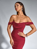 Off shoulder ruched maxi dress - View 18 | WEUXS