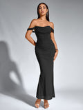 Off shoulder ruched maxi dress - View 11 | WEUXS