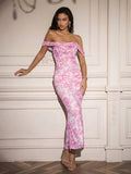 Floral Off Shoulder Maxi Dress - View 17 | WEUXS