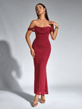 Off shoulder ruched maxi dress - View 13 | WEUXS