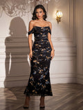 Floral Off Shoulder Maxi Dress - View 37 | WEUXS
