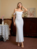 Off shoulder ruched maxi dress - View 73 | WEUXS