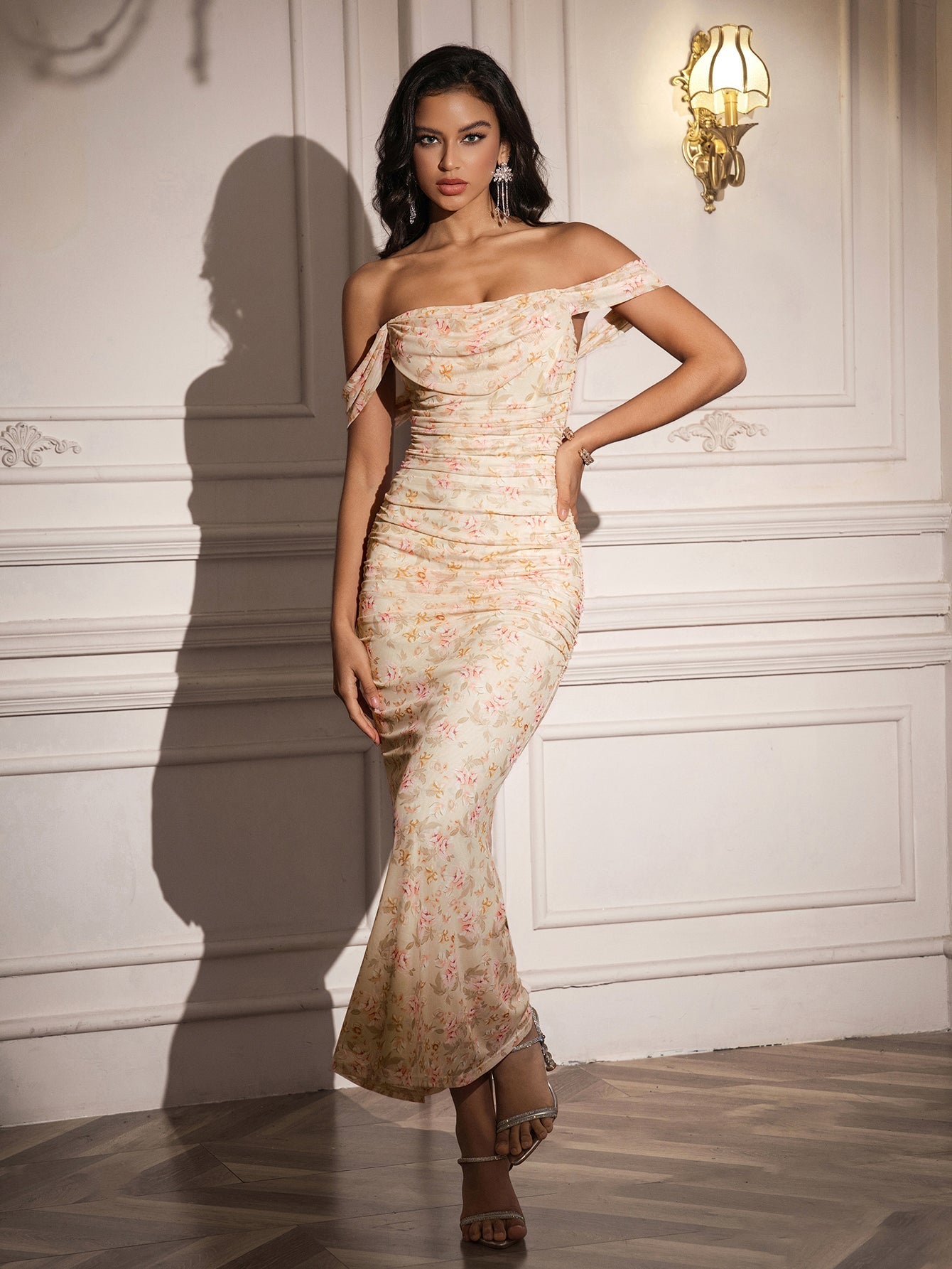 Floral Off Shoulder Maxi Dress - View 22 | WEUXS