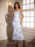 Floral Off Shoulder Maxi Dress - View 34 | WEUXS