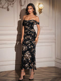Floral Off Shoulder Maxi Dress - View 28 | WEUXS