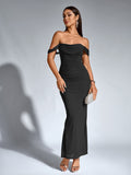 Off shoulder ruched maxi dress - View 9 | WEUXS