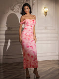 Floral Off Shoulder Maxi Dress - View 69 | WEUXS
