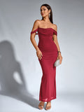 Off shoulder ruched maxi dress - View 15 | WEUXS