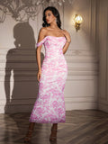zipper back off shoulder ruched bodycon dress#color_pprint