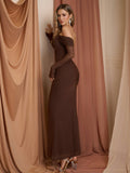 Off shoulder mesh maxi dress - View 8 | WEUXS